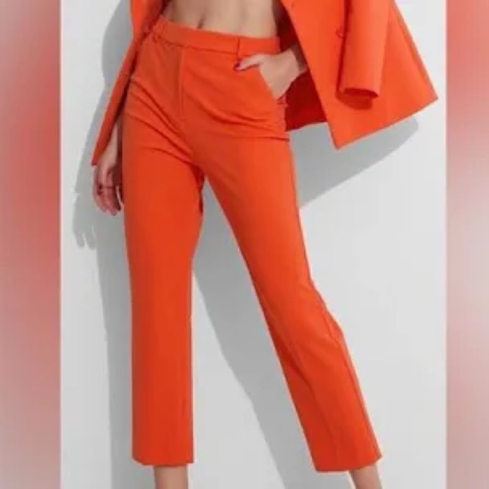 Express Vibrant Orange Ankle Pants